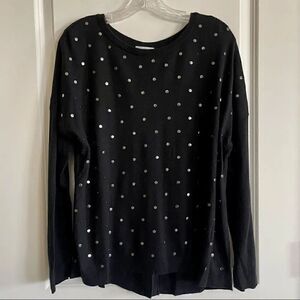 Caslon cashmere blend sweater with silver grommets